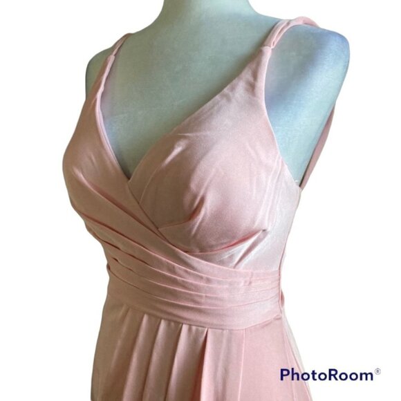 Long Pink Flattering Prom Dress With Straps US 6 - Picture 6 of 6